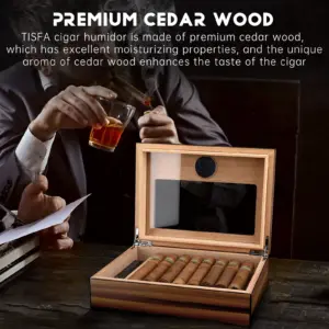 Elegant Spanish Cedar Humidor for Cigars 13 S30fd37d281f5441c86d471dca0f56b3bH