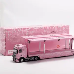 Pink Diecast Transport Truck Model 1/64 Scale