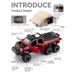 Raptor F150 Camping RV Model 1/24 Scale 10 S316b72ec7131491eb84c4173a390cab6q