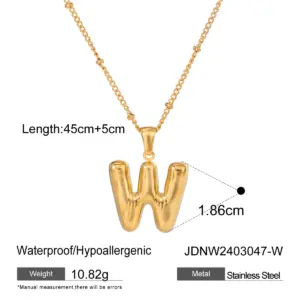 Gold Stainless Steel Balloon Necklace for Women 16 S316d8ec8c08440c9a0d476fd452ec52ad