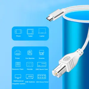 White USB C to USB B MIDI Cable for Instruments 9 S319f48f1c1624b1ba8219425c80eae7eA