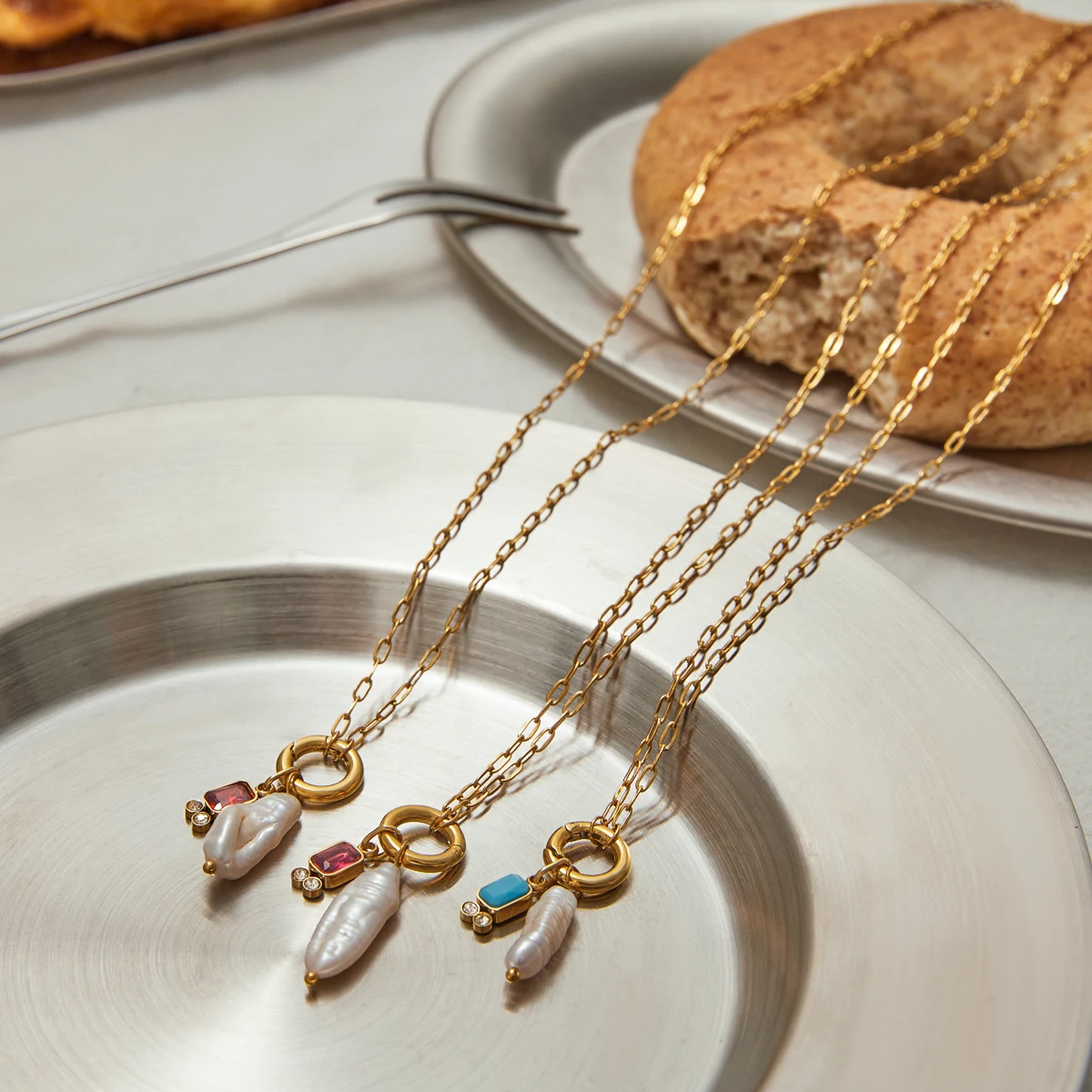 Elegant Stainless Steel Birthstone Necklace for Women 4 Elegant Stainless Steel Birthstone Necklace for Women - Image 4