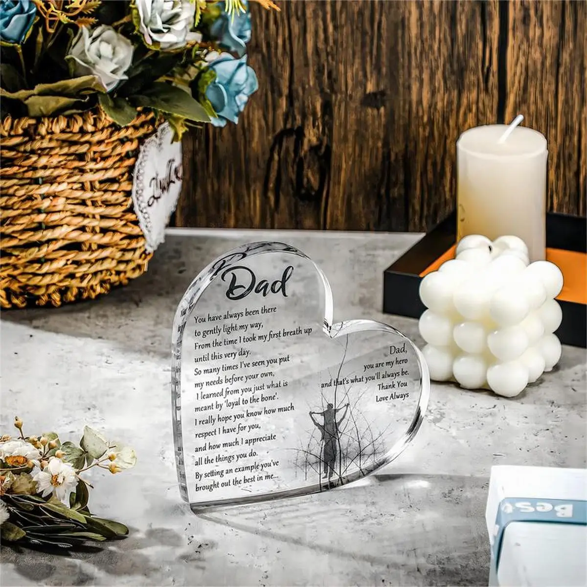 Elegant Heart-Shaped Acrylic Father’s Day Gift 4 Elegant Heart-Shaped Acrylic Father’s Day Gift - Image 4