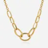 Gold-Tone Stainless Steel Statement Necklace