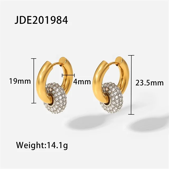 Stainless Steel Gold-Tone Hoop Earrings 9 Stainless Steel Gold-Tone Hoop Earrings - Image 9