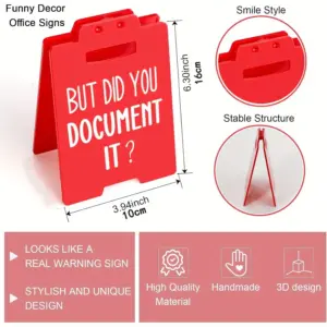 Red Office Desk Sign with Humorous Message 7 S321828952bef449583034426b7339169u
