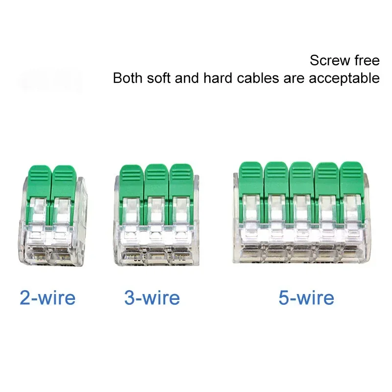 Premium Transparent Wiring Terminal Set with Green Locking Levers 2 Premium Transparent Wiring Terminal Set with Green Locking Levers - Image 2