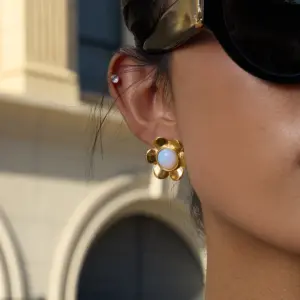 Elegant Stainless Steel Opal Flower Earrings 8 S32210ad018c6433493c173c15258f201b