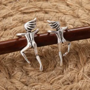 Silver 3D Human Figure Clip Earrings 11 S322f9fe5e95f4580905faa50425dbfecI