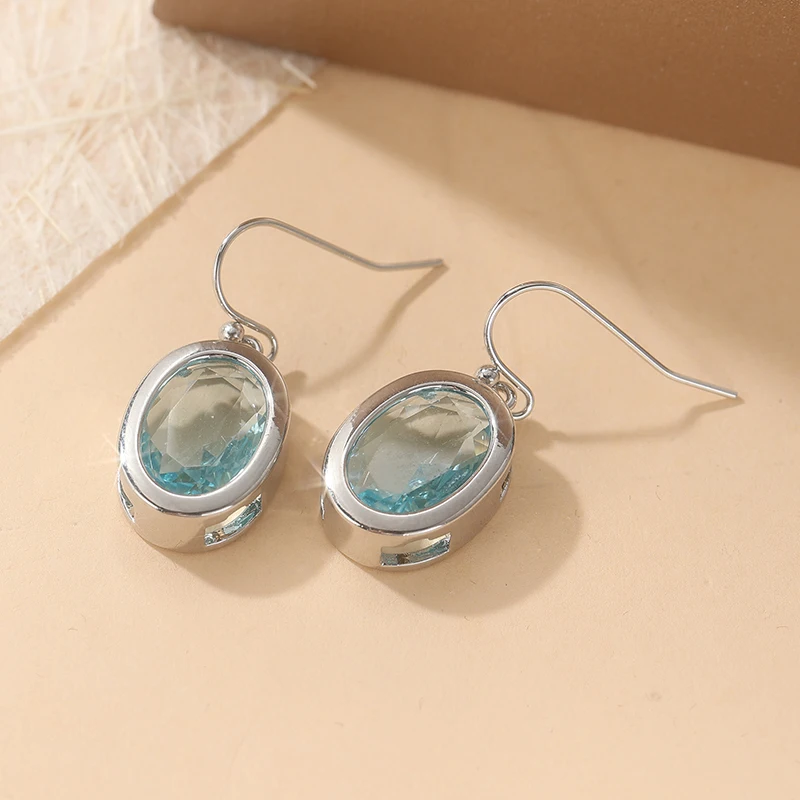 Silver Drop Earrings with Blue Stones 3 Silver Drop Earrings with Blue Stones - Image 3