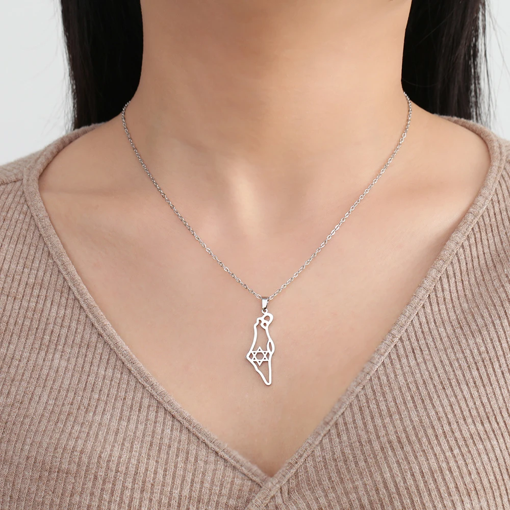 Israel Map Pendant Necklace for Women 4 Israel Map Pendant Necklace for Women - Image 4