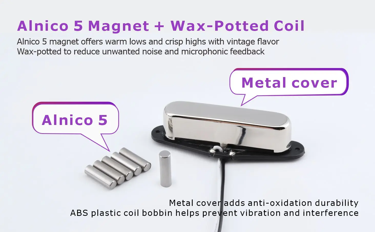 Alnico 5 Neck Guitar Pickup for TL Models 3 Alnico 5 Neck Guitar Pickup for TL Models - Image 3