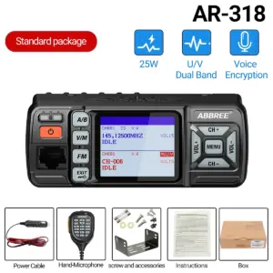ABBREE AR-318 Dual-Band Transceiver 10W-25W, 128 Channels 19 S3262c450faed4e11a67041f42e87acb3D