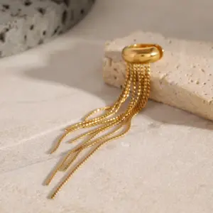 Elegant Stainless Steel Gold-Tone Clip-On Earrings 12 S329ec5ebcf5049909626e37f4fb6a3ce8