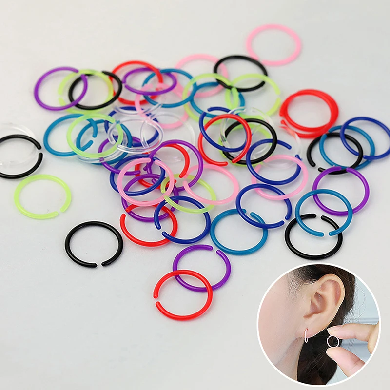 Colorful Plastic Hoop Earrings Set - 30 Pieces 2 Colorful Plastic Hoop Earrings Set - 30 Pieces - Image 2