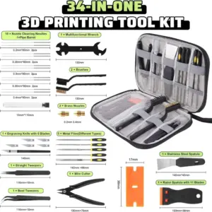 Professional 34-Piece 3D Printer Tool Kit 7 S32cb77c7137240ddaec4699f9ffc3eb0U