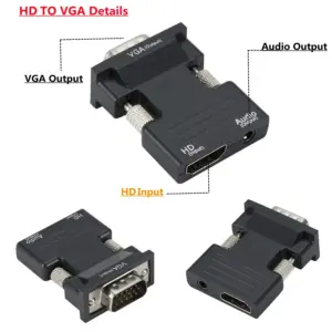 HDMI to VGA Adapter with Audio for PC and Laptop 10 S331ec9469314458fa0a5b8c7cdd0501cw