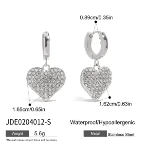Stainless Steel Heart Drop Earrings 15 S3340903e6ec94263b7b4b204fd48382f3