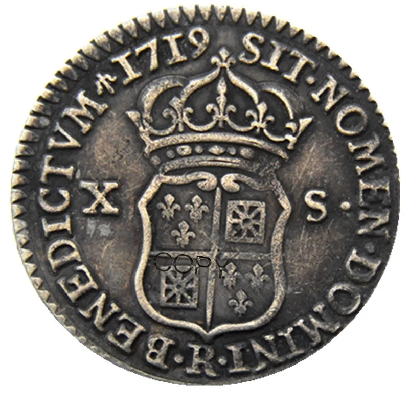 Vintage French Coin Replica 1719 2 Vintage French Coin Replica 1719 - Image 2