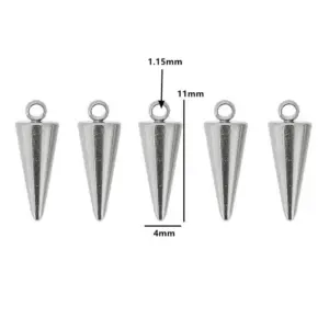 Stainless Steel Cone Charms Set of 10 18 S33694e9364344ac790e6ba072f9aa85aP