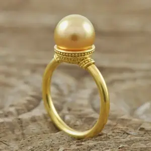 Vintage Gold Pearl Cocktail Ring for Women 9 S337481a8afe141faa9b0b88210cb87f8c