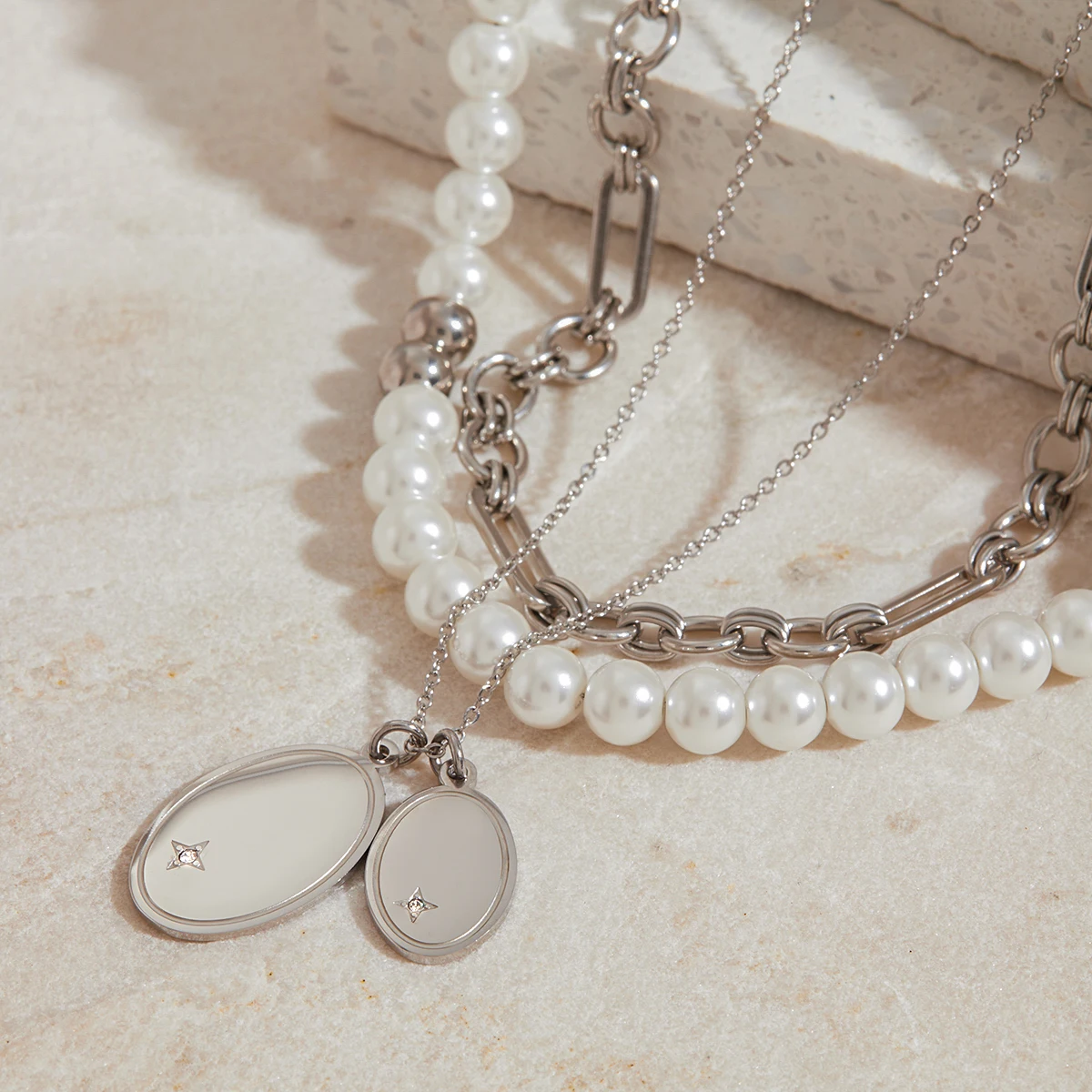 Elegant Gold Stainless Steel Pendant Necklace 3 Elegant Gold Stainless Steel Pendant Necklace - Image 3