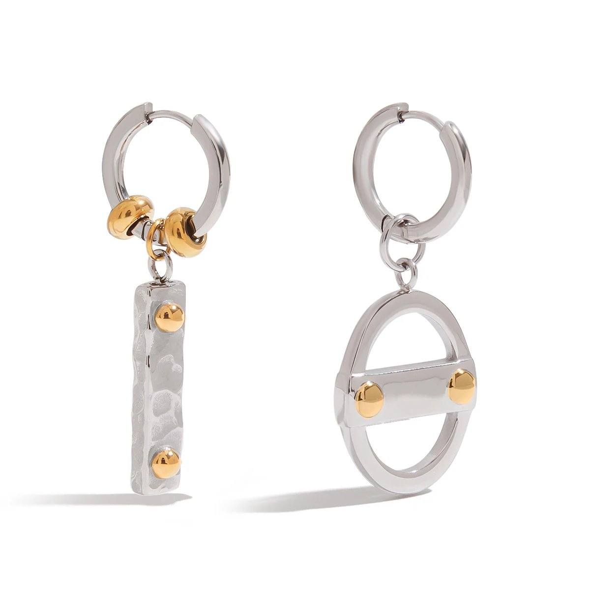 Modern Gold-Tone Stainless Steel Earring 1 Modern Gold-Tone Stainless Steel Earring