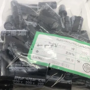 470μF 200V Electrolytic Capacitor 18x40mm Pack of 20-50