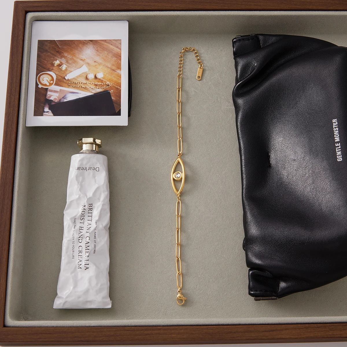 Elegant Gold-Finish Stainless Steel Evil Eye Bracelet 6 Elegant Gold-Finish Stainless Steel Evil Eye Bracelet - Image 6