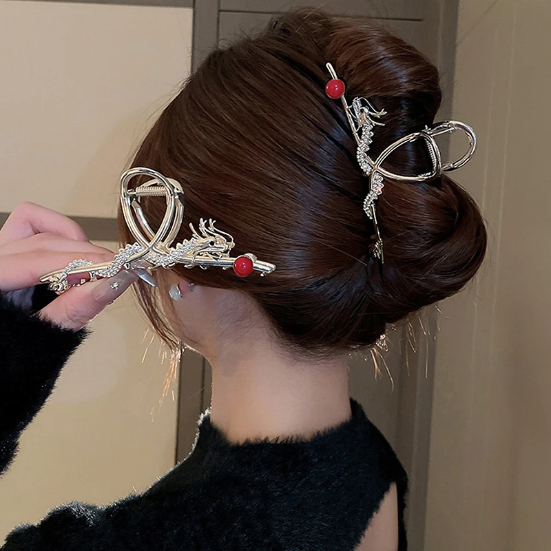 Chinese Zodiac Dragon Hair Clip in Gold Tone 5 Chinese Zodiac Dragon Hair Clip in Gold Tone - Image 5