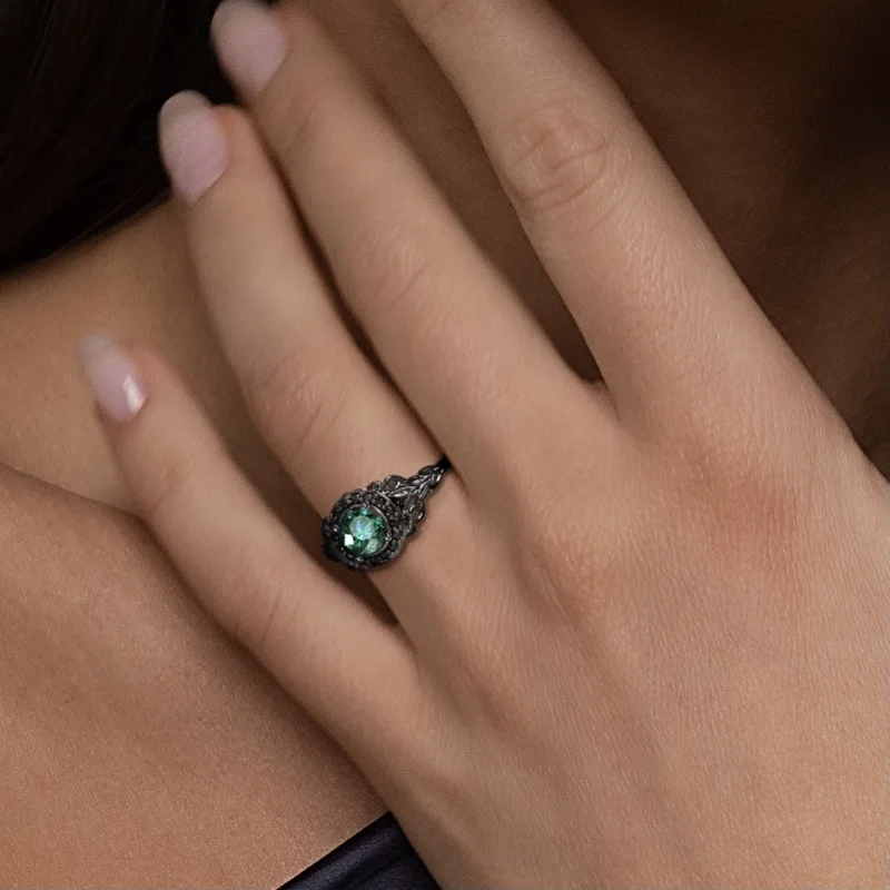 Green Zircon Cocktail Ring for Women 2 Green Zircon Cocktail Ring for Women - Image 2