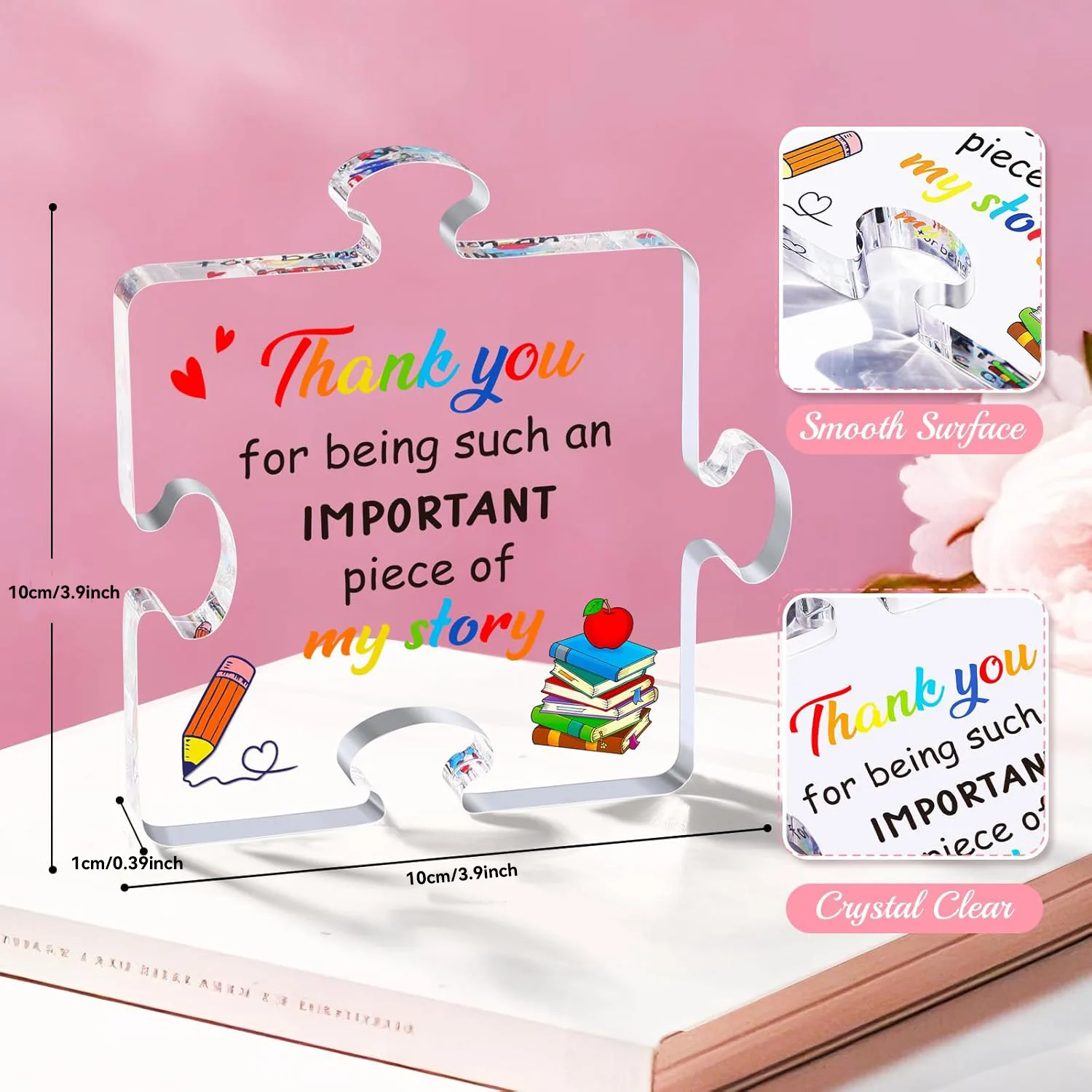 Bright Puzzle Piece Teacher Appreciation Plaque 2 Bright Puzzle Piece Teacher Appreciation Plaque - Image 2