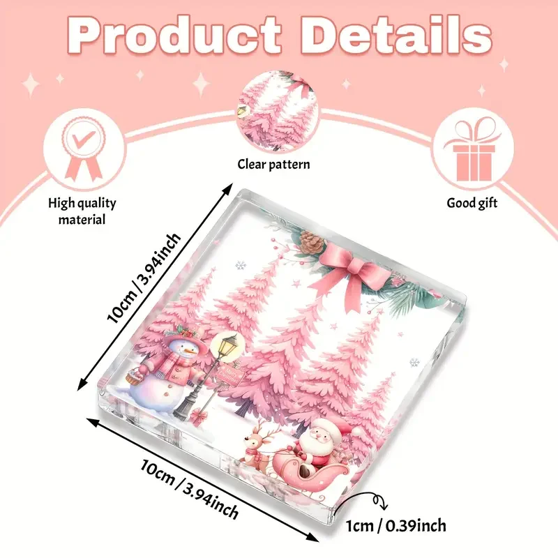 Pink Christmas Scene Acrylic Wall Decor 2 Pink Christmas Scene Acrylic Wall Decor - Image 2