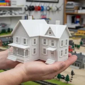 HO Scale White Model House Kit for Scenic Layouts 15 S345ddbbe2da140c7afa2256676ea183fW