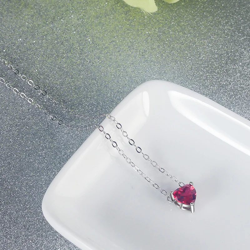 Vibrant Pink Heart Pendant Necklace for Women 3 Vibrant Pink Heart Pendant Necklace for Women - Image 3