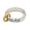 Stainless Steel Contrast Ring with Gold Accent