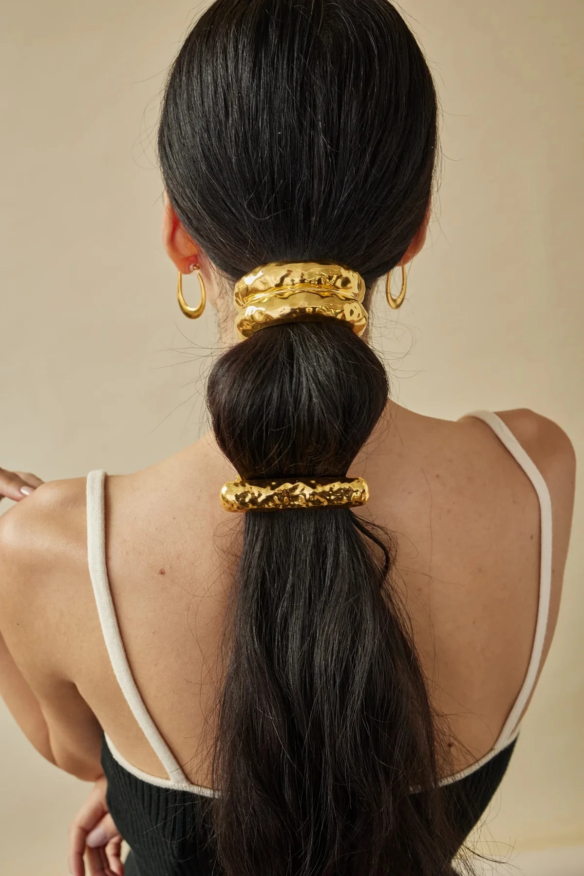 Gold Stainless Steel Double-Layer Hairband 5 Gold Stainless Steel Double-Layer Hairband - Image 5