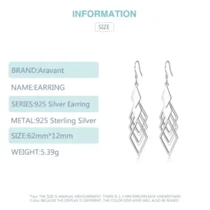 Geometric Sterling Silver Drop Earrings 9 S348fd0017a3641a49a84eb772c1bb7897