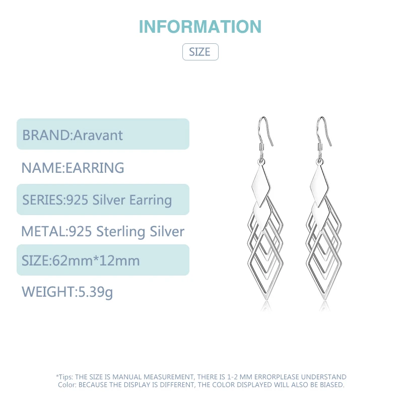 Geometric Sterling Silver Drop Earrings 5 Geometric Sterling Silver Drop Earrings - Image 5