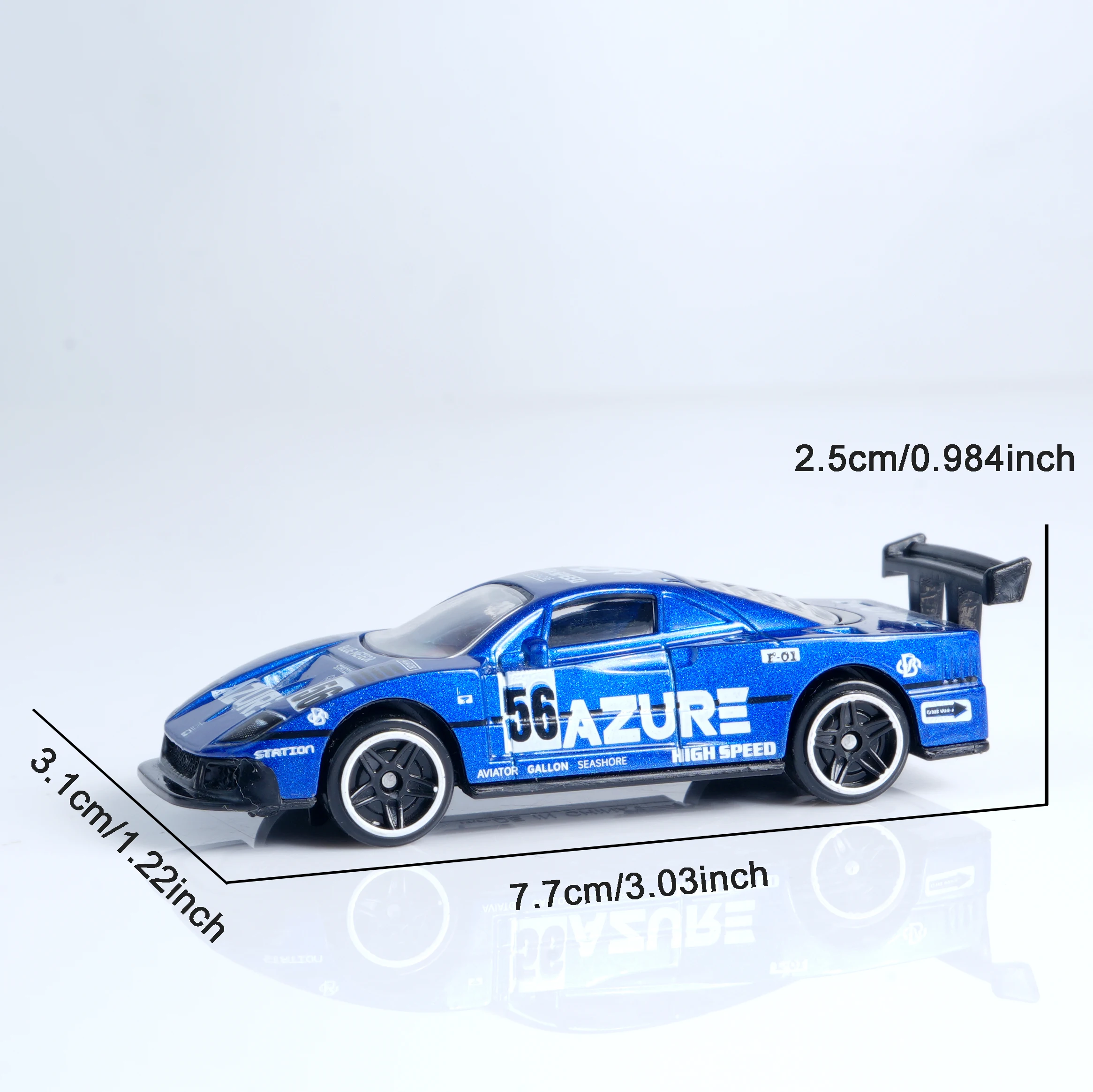 1:64 Scale Blue Flame Die-Cast Race Car 6 1:64 Scale Blue Flame Die-Cast Race Car - Image 6