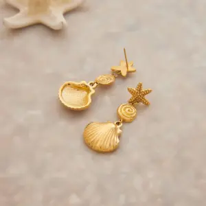 Beach-Inspired Stainless Steel Drop Earrings 12 S34a371e9189d432e8d69d3913d3f9eb3F