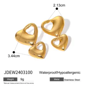 Gold Stainless Steel Earrings Set for Women 13 S34f85edff6f342e18b134c1078a54641Z