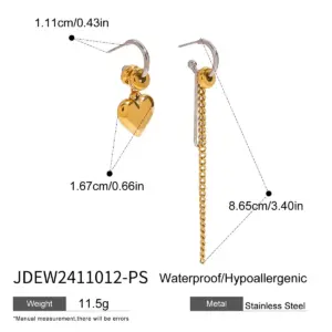 Stainless Steel Heart Earrings for Women 13 S350f45b5717049f69ac4af2951c31f55F 4