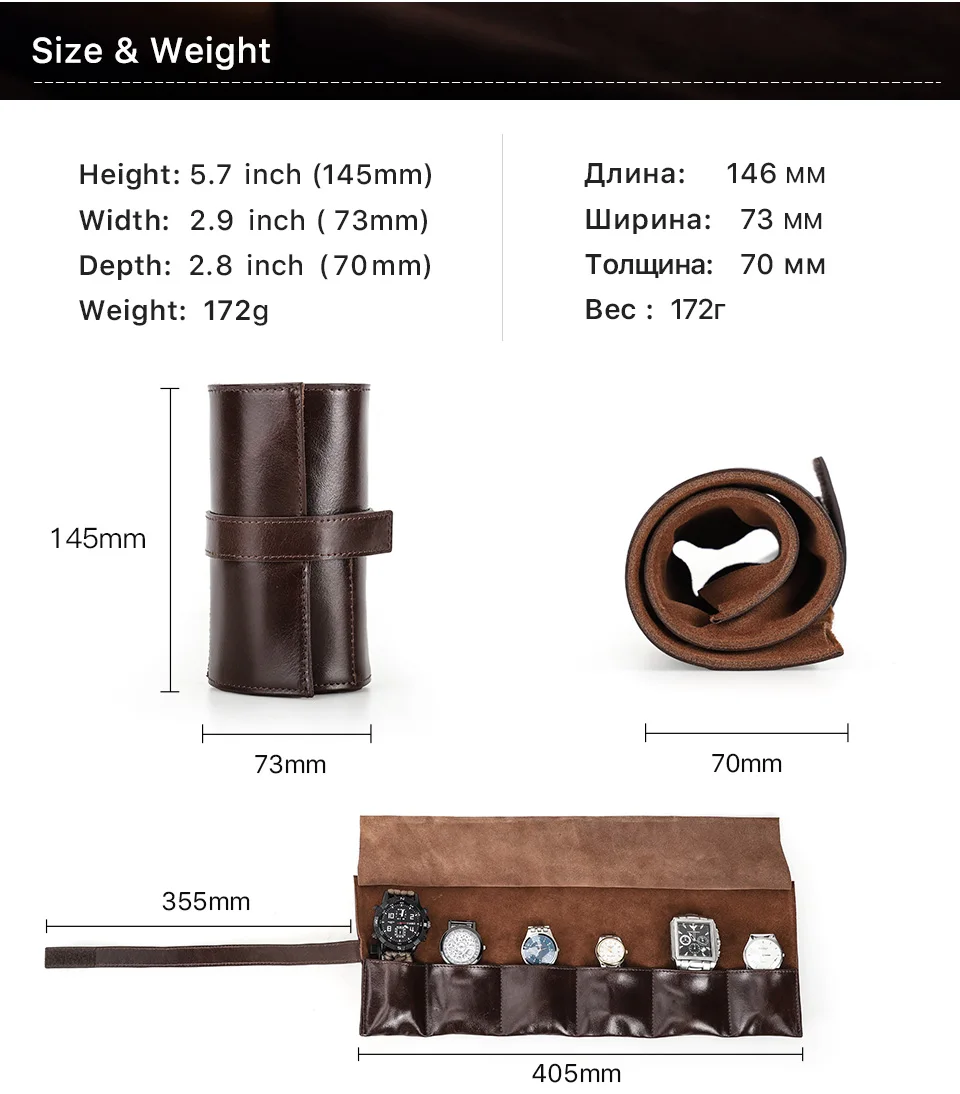 Contact's Family Leather Watch Roll CF1128 6 Contact's Family Leather Watch Roll CF1128 - Image 6