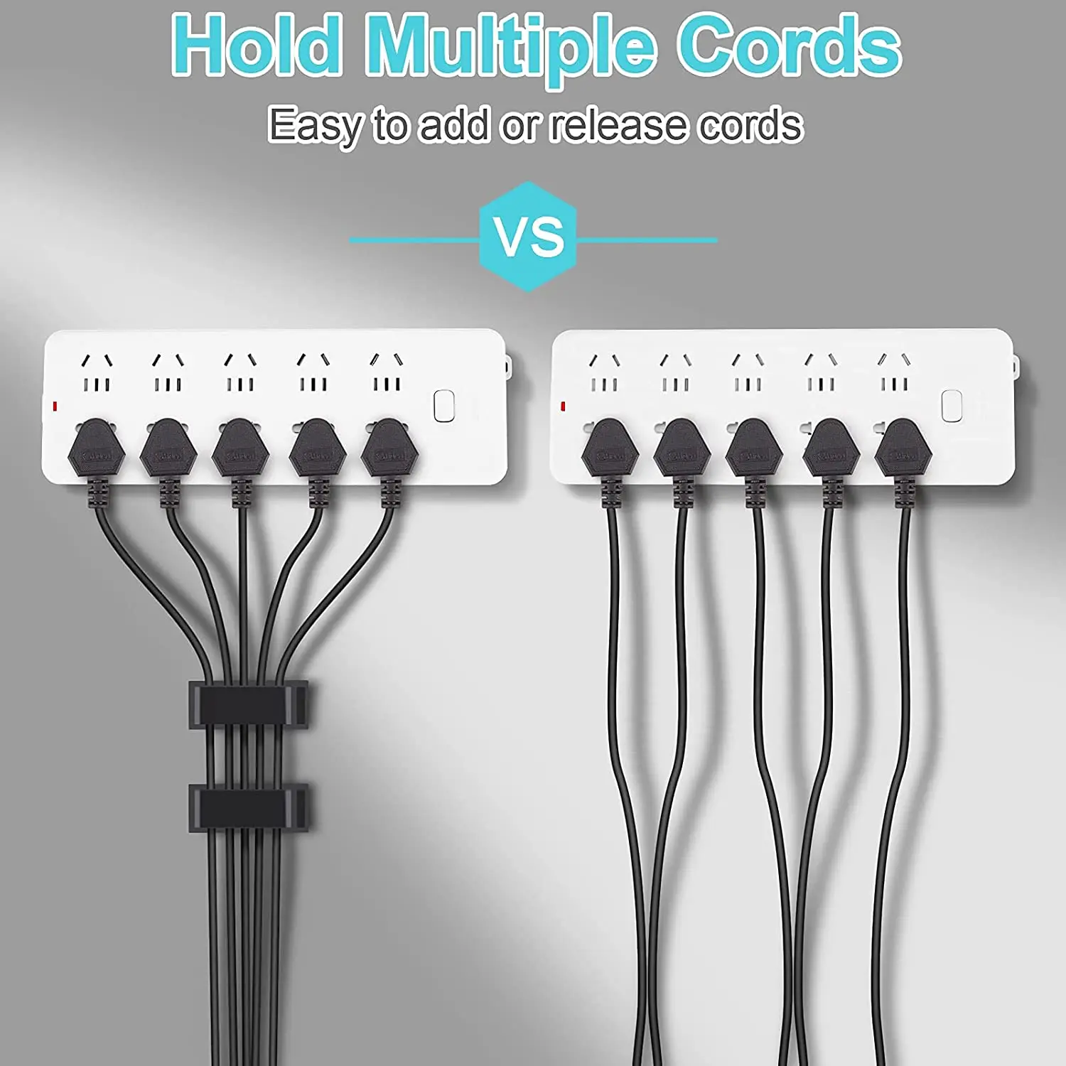 Black Cable Management Clips Set 2 Black Cable Management Clips Set - Image 2