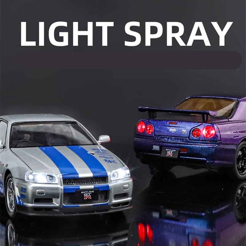 Nissan Skyline GT-R R34 1:24 Diecast Model 4 Nissan Skyline GT-R R34 1:24 Diecast Model - Image 4