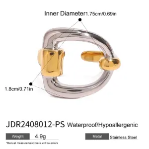 Stainless Steel Gold Women’s Adjustable Ring 15 S354744b20a774d208abfa7689abff3e6u 1