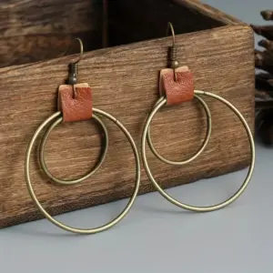 Vintage Double Circle Earrings for Women 6 S354d259c8bd34196836beca4568b317aP