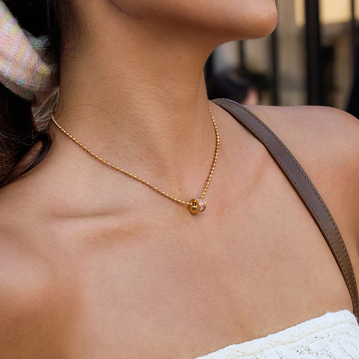 Stainless Steel Geometric Pendant Necklace 2 Stainless Steel Geometric Pendant Necklace - Image 2