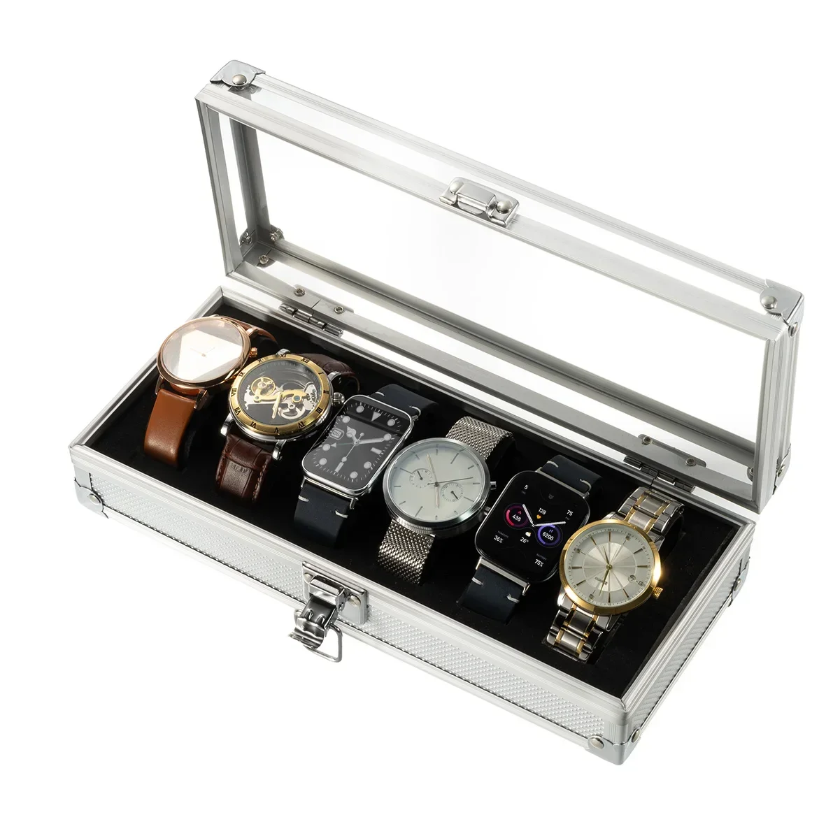 Aluminum Watch Box WT0192 with 6 or 12 Slots 6 Aluminum Watch Box WT0192 with 6 or 12 Slots - Image 6